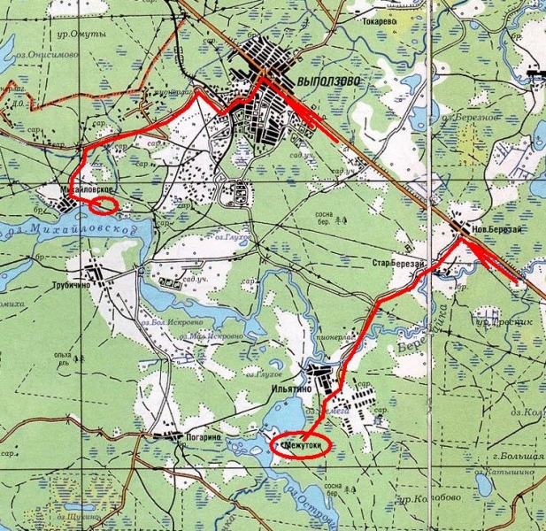 Киногородок - Межутоки. Карта.